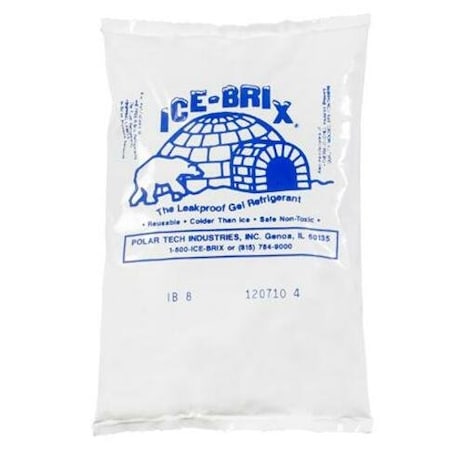 The Packaging Wholesalers Ice-Brix Cold Packs, 8 Oz., 6inL x 4inW x 3/4inH, White/Blue, 72/Pack IB8BPD