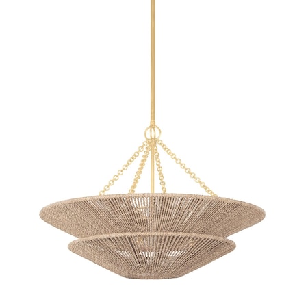 Corbett Lighting Tropea 6 Light Pendant 30 In. Gold Leaf 412-30-GL
