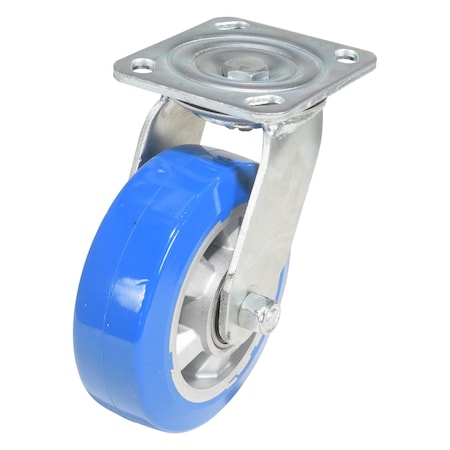 Vestil Polyurethane Precision Ball Bearing Swivel Caster 6 In. x 2 In. 661 lb Blue/Gray CST-PB-6X2PUA-S