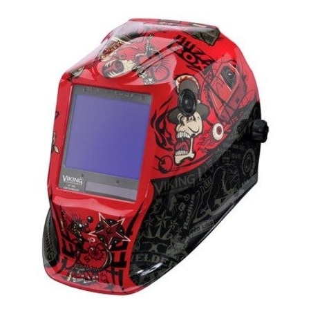 Lincoln Electric Welding Helmet, Mojo Graphic, Black/Red K3101-4