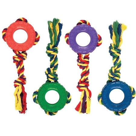 Chomper Dog Toy, M, Tredz Rope, Cotton/Rubber, Assorted CTZ100M