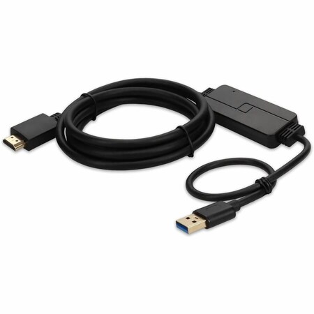Add-On AddOn 2.0m (6.6ft) USB 3.0 (A) Male to HDMI 1.3 Male Black Adapter Cable USB32HDMI2M