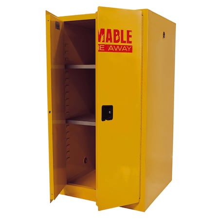 Sandusky Lee Flammable Safety Storage Cabinet, 60 gal, 2 Shelves, Steel, 34 in W x 65 in H x 34 in D, Yellow SC600F-P