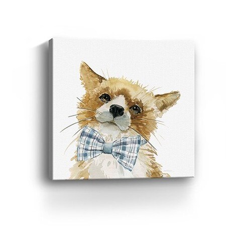 Homeroots 20" x 20" Watercolor Cutie Bow Tie Fox Canvas Wall Art 398856