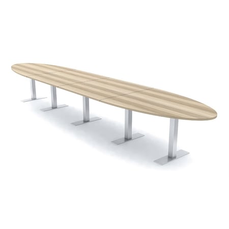 Skutchi Designs 20ft Conference Table With Power Unit | 18 Person Modular Oval Meeting Table | Harmony Series HAR-OVL-48X240-T-K525-NA