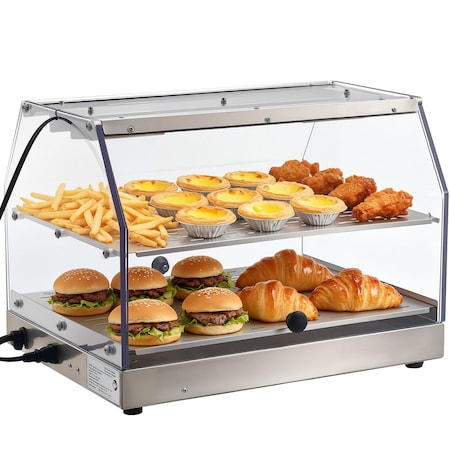 Vevor 2-Tier Commercial Food Warmer Display Pizza Cabinet with Double-Sided Door FY-500D-B