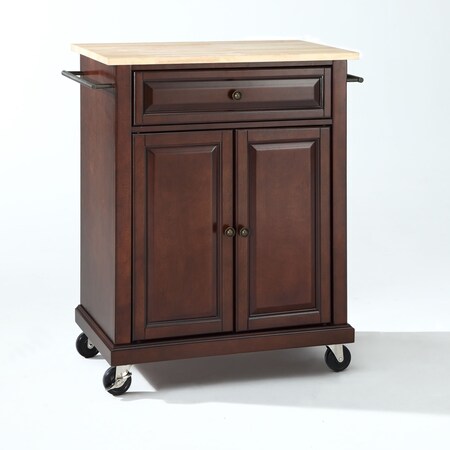 Crosley Compact Wood Top Kitchen Cart KF30021EMA