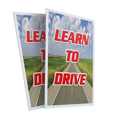 Signmission Learn To Drive, Plastic Signs Only 24 Inch x 36 Inch, Corrugated Plastic, 2PK CSB-2436-2PACK-Learn To Drive