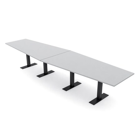 Skutchi Designs 14ft Hexagon Conference Table With Power | Harmony Series | 14 Person Meeting Room Table HAR-HEX.IR-48X168-T.BK-U779-NA