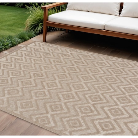 Homeroots 8' X 10' Beige Indoor Outdoor Area Rug 522108