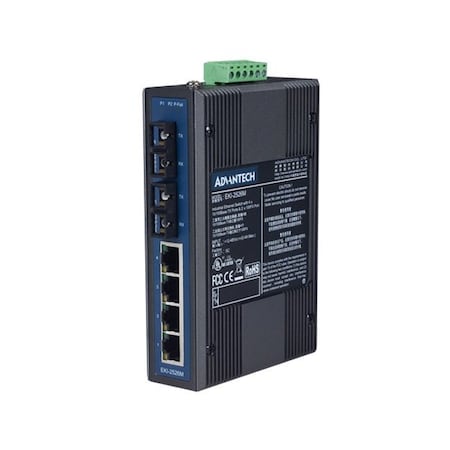 Advantech 4Tx + 2 MM Unmanaged Ethernet Switch w/ ST EKI-2526M-ST-AE