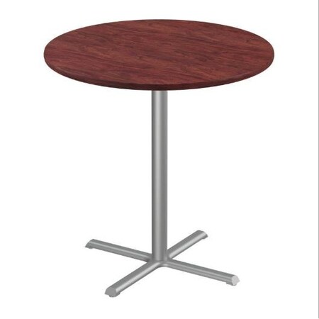 Correll Round Cafe Table, 30 in W, 30 in L, 42 in H, Particleboard Top, Mahogany SXB30R-20-98-20