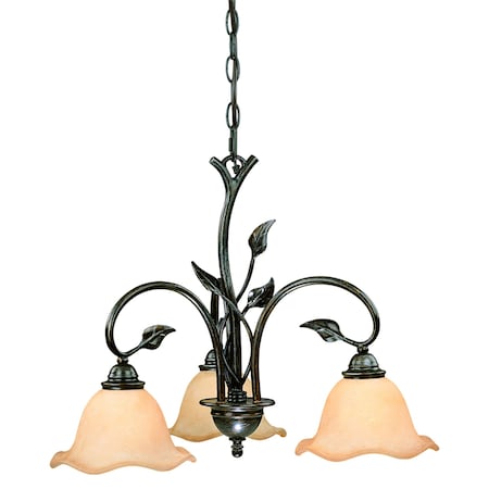 Vaxcel Vine 3 Light Black Rustic Chandelier CH38803OL