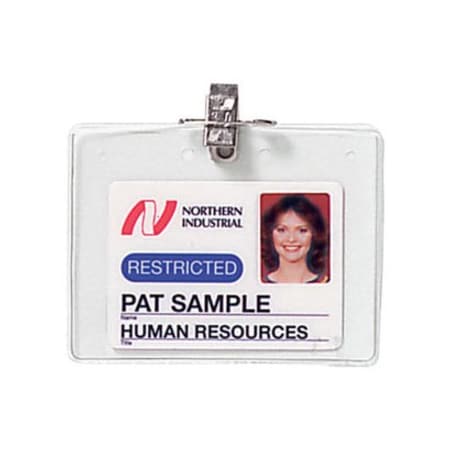 Brady Horizontal Top-Load Badge Holder - 3.37" x 4.25" - Vinyl - 100 / Pack - Clear 1817-1000