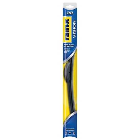 Rain-X Vision Wiper Blade, 22 in, Beam Blade, 22 in L Blade, Rubber/Steel 810022
