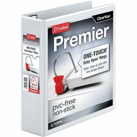 Cardinal EasyOpen Clearvue Slant DRing Binders, White CRD10320