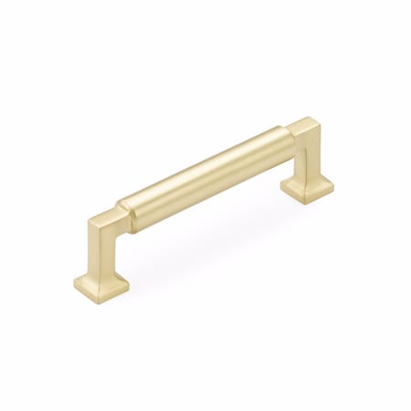 Schaub 4in Center to Center Haniburton Cabinet Pull Satin Brass Finish 474-SB