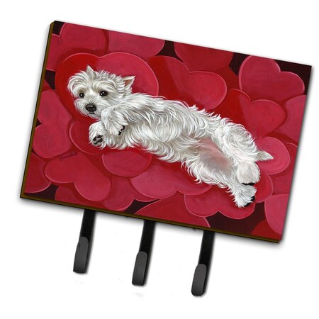 Carolines Treasures 6 x 2 x 9 in. Westie Queen of Hearts Leash or Key Holder PPP3283TH68