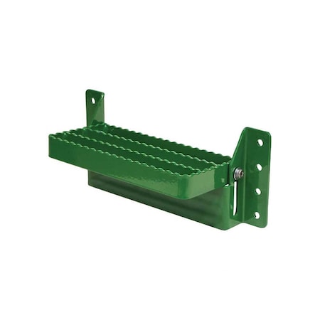 K&M Mfg Universal Flip-Up Tractor Step Green Powder Coat Finish 3457