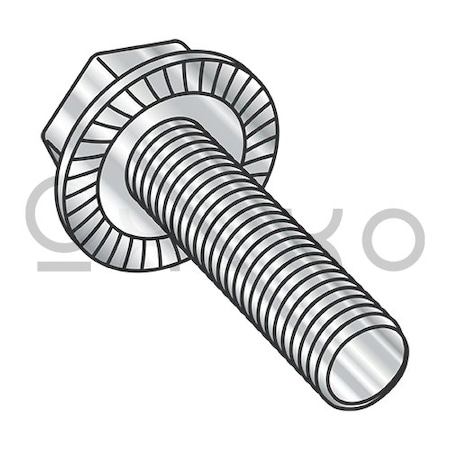 12-24X1 1/4 Serrated Hex Flanged Washer Full Thread Screw 18-8 Stainless Steel, 1000PK