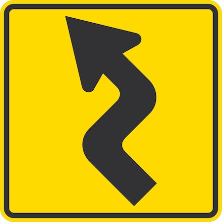Lyle Right Reverse Turn (with Sharp Turn Symbol), 36x36, High Intensity Prismatic, Yellow G-16402-HI_36x36