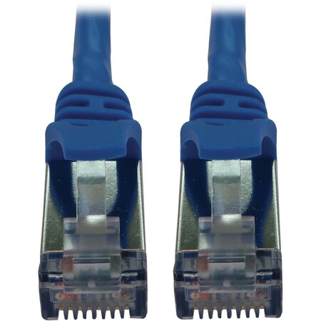 Eaton Tripp Lite Series Cat6a 10G Snagless Shielded Slim STP Ethernet Cable RJ45 M/M, PoE, Blue, 10 N262-S10-BL