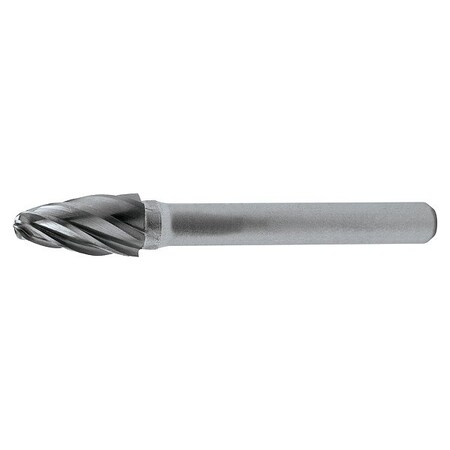 Cle-Line 3/8x1/4 Hardened Steel Shank Aluminum Cut Carbide SF-3 Cle-Line 1848 Round Nose Tree Bur C10037