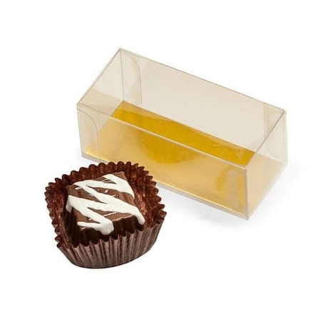 Nashville Wraps Clear 2 Piece Candy Box with Gold Bottom , 2.75x1.25x1.25, 10PK T111
