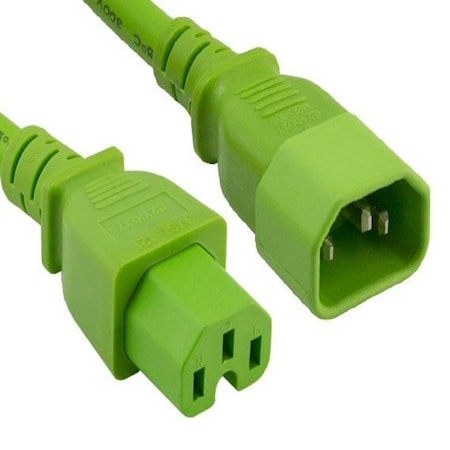 Sanoxy 6ft 14 AWG 15A 250V Power Cord IEC320 C14 to IEC320 C15, Green SNX-CBL-LDR-PW133-4206