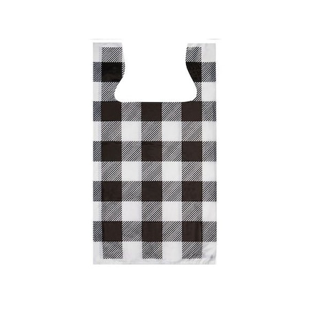 Nashville Wraps Buffalo Plaid Plastic T Sacks, 11.5x6.5x22, .65 mil, 1000PK TSBP