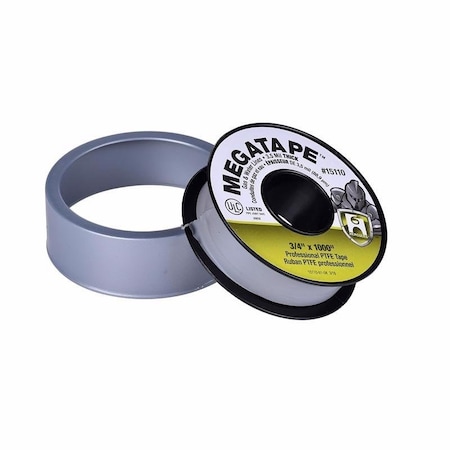 Hercules MEGATAPE Thread Sealing Tape, 1000 in L, 3/4 in W, PTFE, Gray 15110