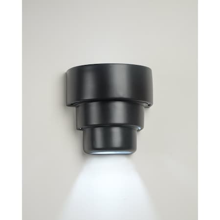 Luxury Lighting Fasciato 10 in Tall Ceramic Outdoor Wall Light, Matte Black Paint Finish 124-00-MBP-ud-7