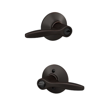 Schlage Residential Delfayo Lever Keyed Entry Lock C Keyway with 16211 Latch and 10063 Strike Aged Bronze Finish F51ADEL716