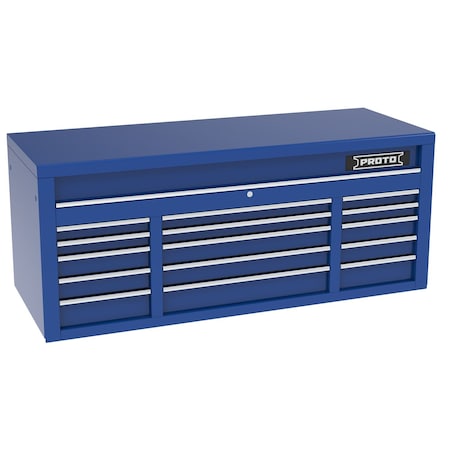 Proto 550 Series Top Chest, 15 Drawer, Blue, 67 in W x 25-1/4 in D x 27 in H J556727B-15BL