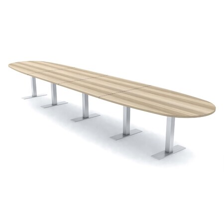 Skutchi Designs 18ft Conference Table With Power Unit | 18 Person Modular Boval Meeting Table | Harmony Series HAR-BOVL-48X216-T-K525-NA