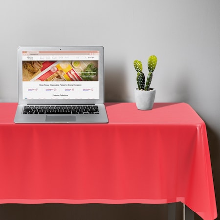 Smarty Had A Party 54 x 108 Red Rectangular Disposable Plastic Tablecloths 96 Tablecloths, 96PK 813270-RD-CASE
