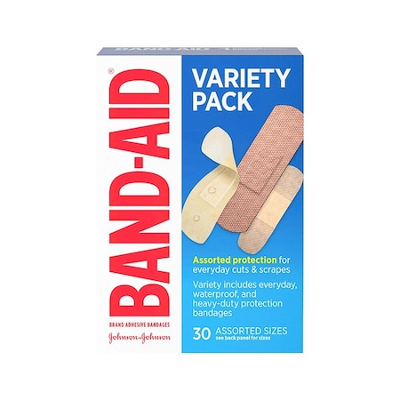 Band-Aid Variety Pack Adhesive Strip 10 7/8 X 2-3/4 In., 10 1 X 3-1/4 In., 10 5/8 X 2-1/4 In. FabricTan, 30PK 38137119057