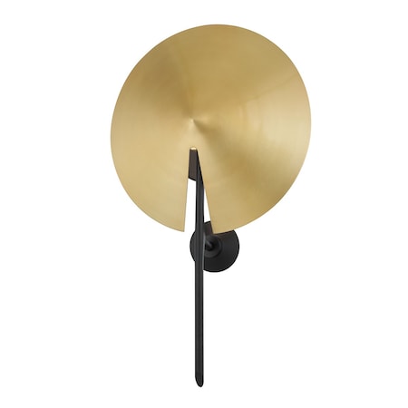 Hudson Valley Lighting Equilibrium 1 Light Wall Sconce 12 In. Aged Brass/Black 9701-AGB/BK