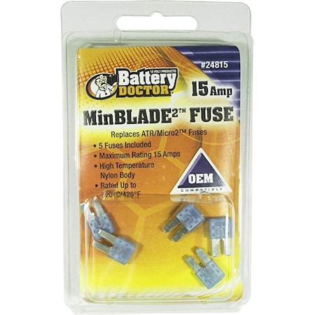 Battery Doctor Minblade2 Fuse-15A-5Pcs-Retail Pkg 24815