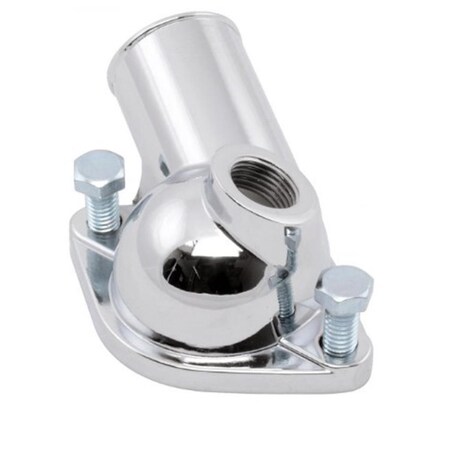 Strike3 R9468 Water Neck with Port for Chevy Small Block 2nd Generation, Chrome ST910108