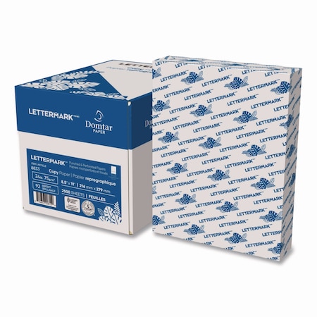 Lettermark Custom Cut-Sheet Copy Paper, 92 Bright, Micro-Perforated, 24 lb Bond Weight, 8.5 x 11, White, PK500 451035