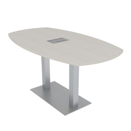 Skutchi Designs Arc Boat Conference Table, 36 in W, 72 in L, Ivory HAR-ABOT-36X72-DOU-K458-ESIL