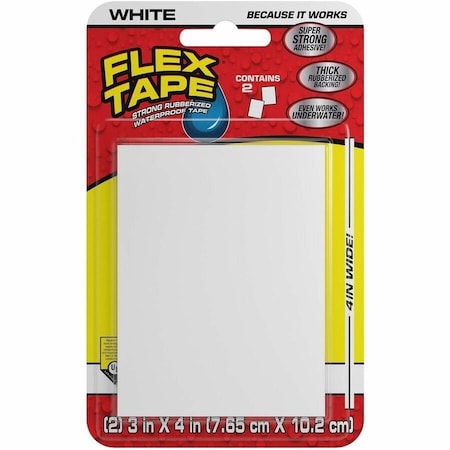Flex Seal Flex Tape, 2 cu ft, Rubber Base, White, PK2 TFSWHTMINI