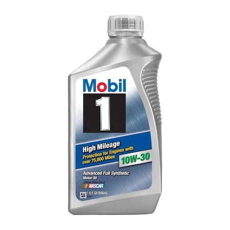 Mobil 1 103535 10W-30 High Mileage Oil Bottles, 1 qt. - Case of 6, 6PK MOB103535