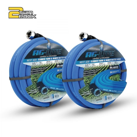 Ag-Lite Rubber Water Hose Assembly 5/8in. x 10', 2PK AL5810-2pk
