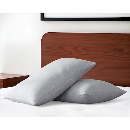Homeroots Set of Two Cloud Linen King Pillowcases 520692