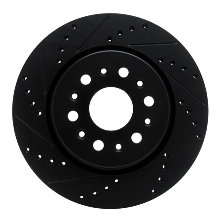 Dynamic Friction Co DFC Brake Rotor - Drilled and Slotted - Black 633-48000L