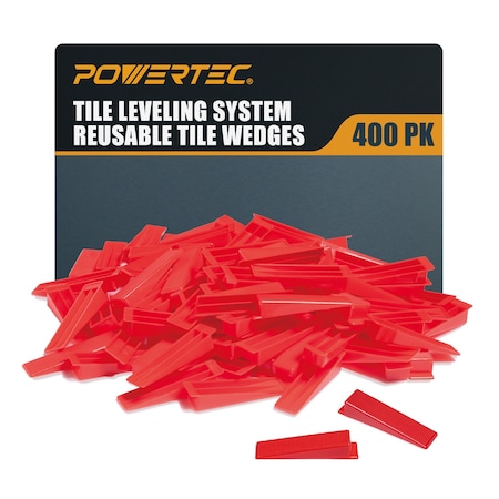 Powertec Tile Leveling System Reusable Tile Wedges, Tile Installation Kit 1/8 & 1/16 Tile Spacer, 400PK 71897-P4N