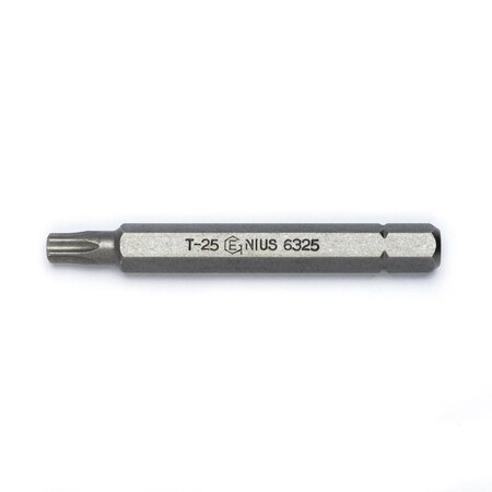 Genius Tools 1/4in Hex Shank, T-25 Star Screwdriver Bit 56mmL 6325