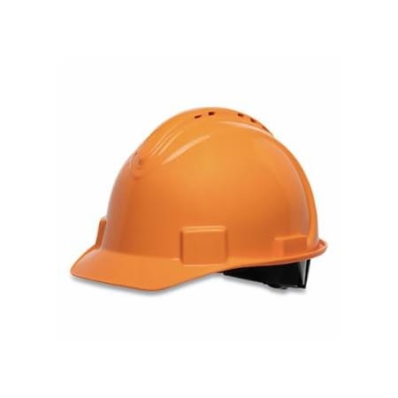 North Short Brim Hard Hat, 4-point Ratchet Suspension, Vented, Orange 068-NSB11003